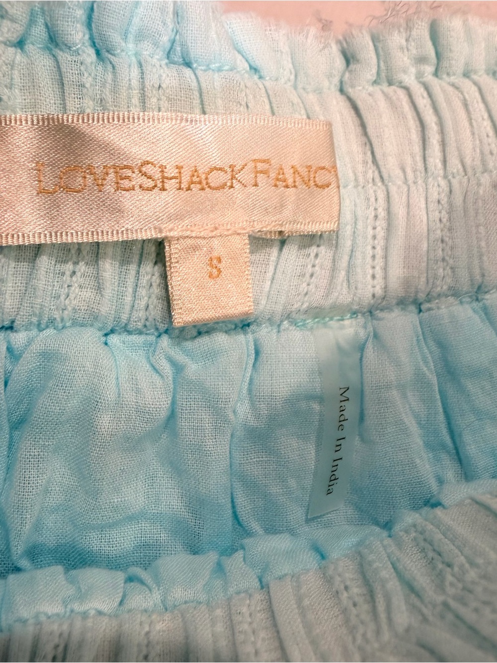 LoveShackFancy Blue Hand Died Ruffle Heritage Mini Skirt - Size S - Picture 3 of 7